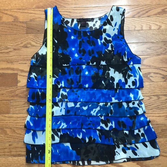 Blue & Black Ruffle Tank Top - Picture 2 of 3
